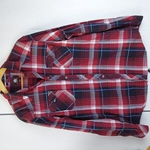 Rock n Republic  Mens Red Black Plaid Dress Shirt Button down Sz.XL